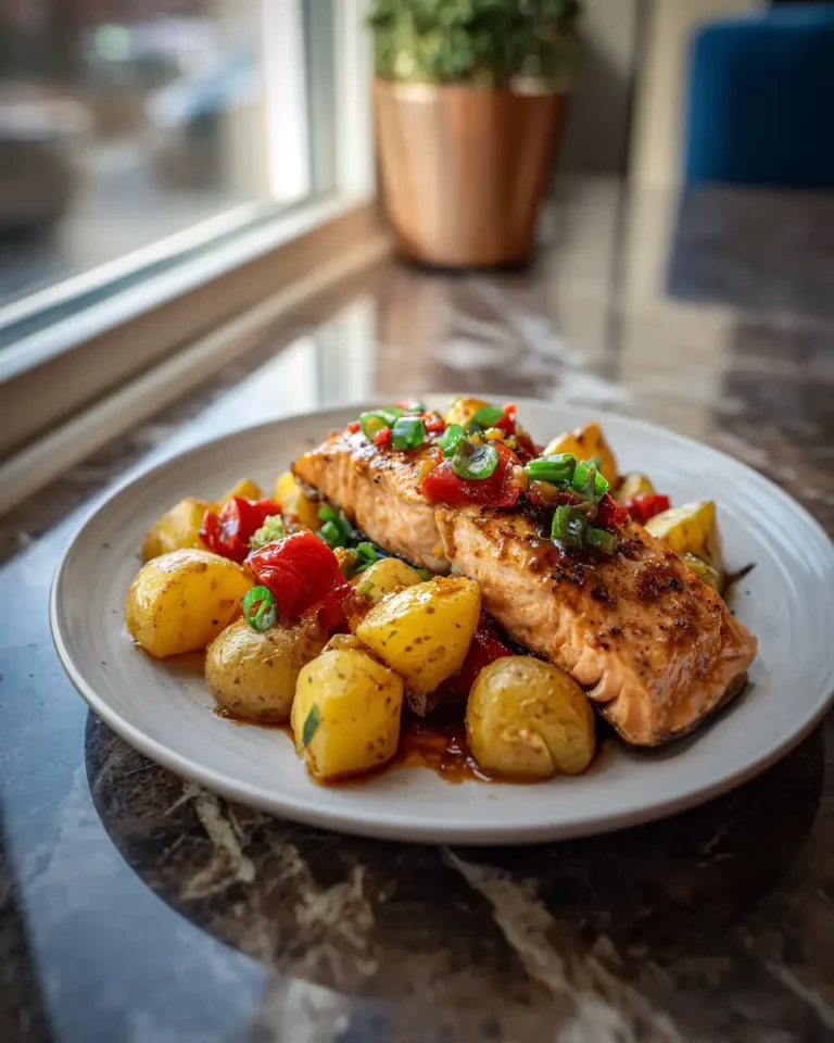 Sizzle and Savor: Honey Garlic Salmon Potato Skillet Extravaganza - Featured Image