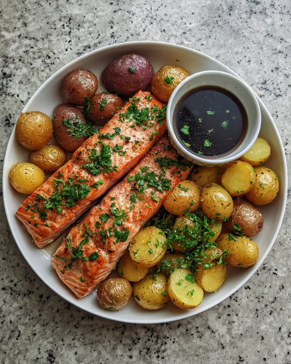 Ingredients for Sizzle and Savor: Honey Garlic Salmon Potato Skillet Extravaganza