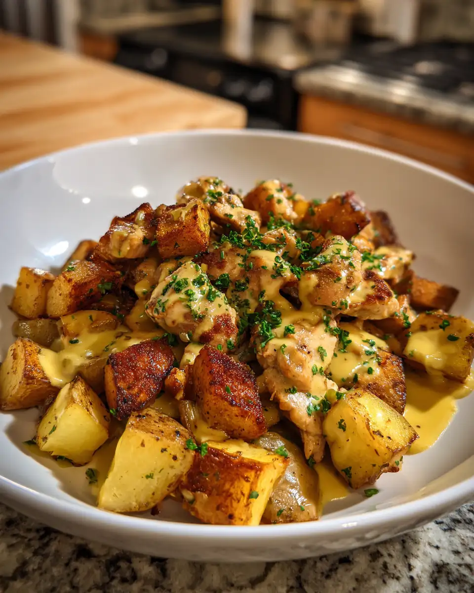 Sizzling Honey Mustard Chicken Potato Skillet Delight - Featured Image