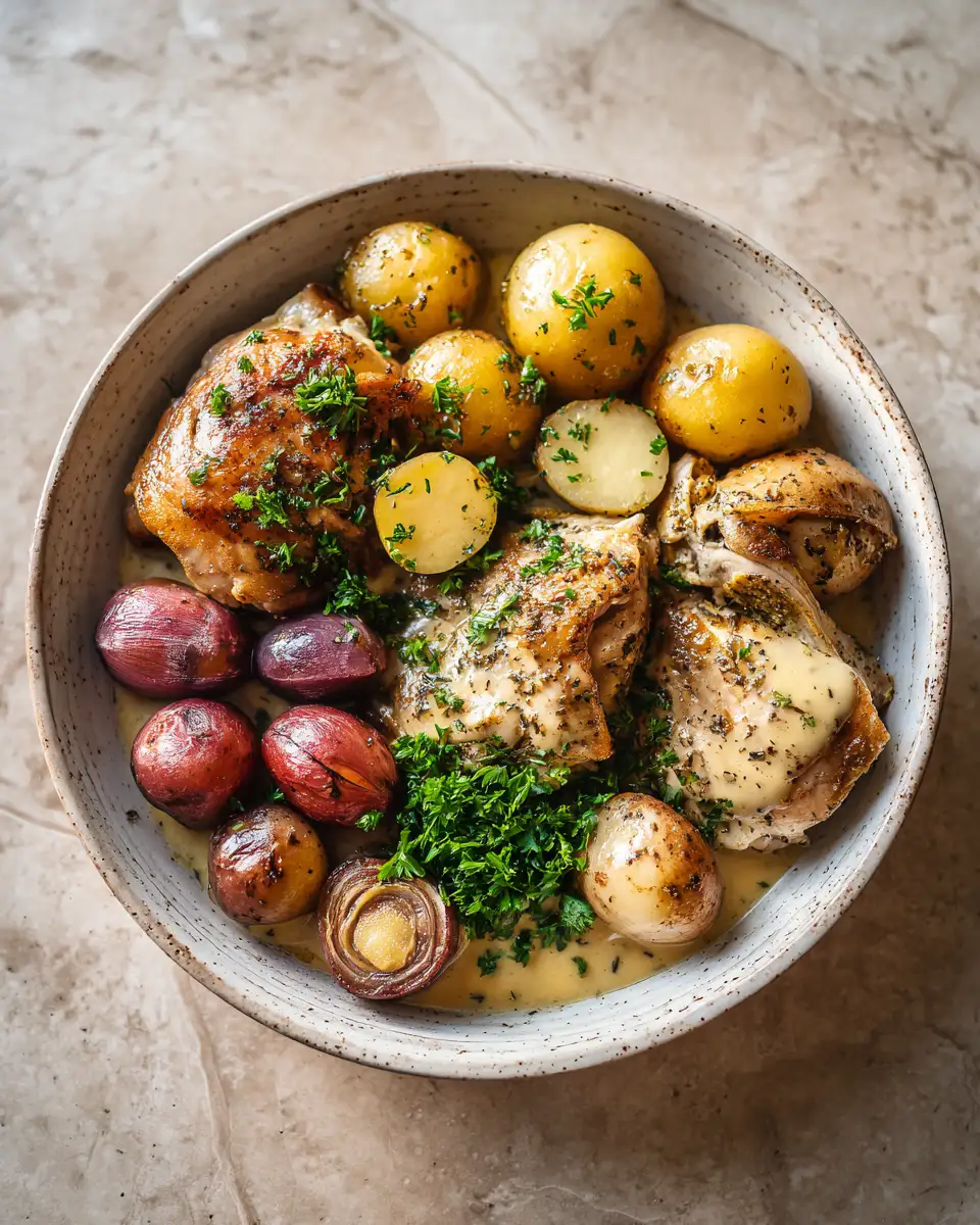 Ingredients for Sizzling Honey Mustard Chicken Potato Skillet Delight