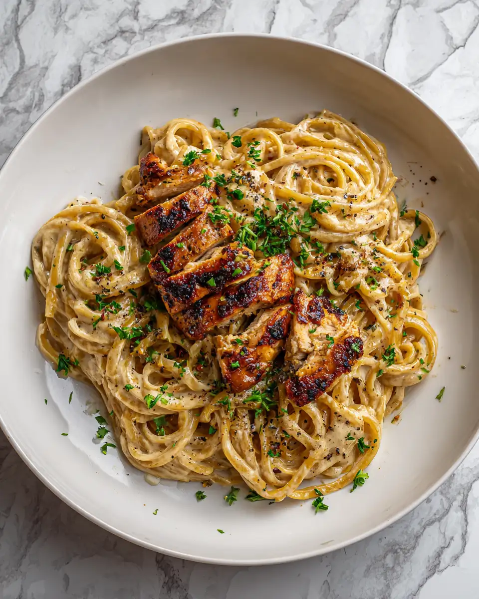 Final dish - Spice Meets Cream: Hot Honey Chicken Alfredo Pasta Delight