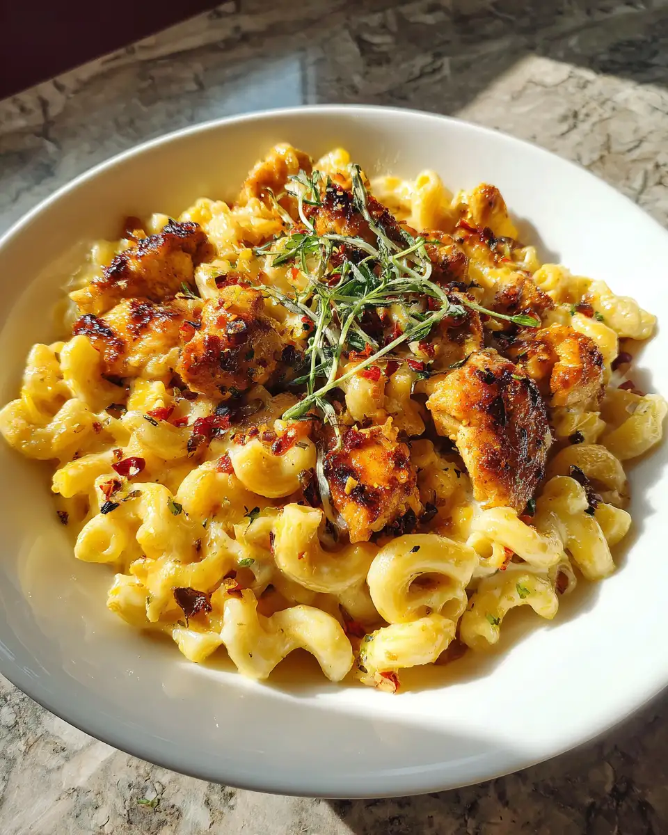 Sizzling Hot Honey Chicken Mac and Cheese Delight - Featured Image
