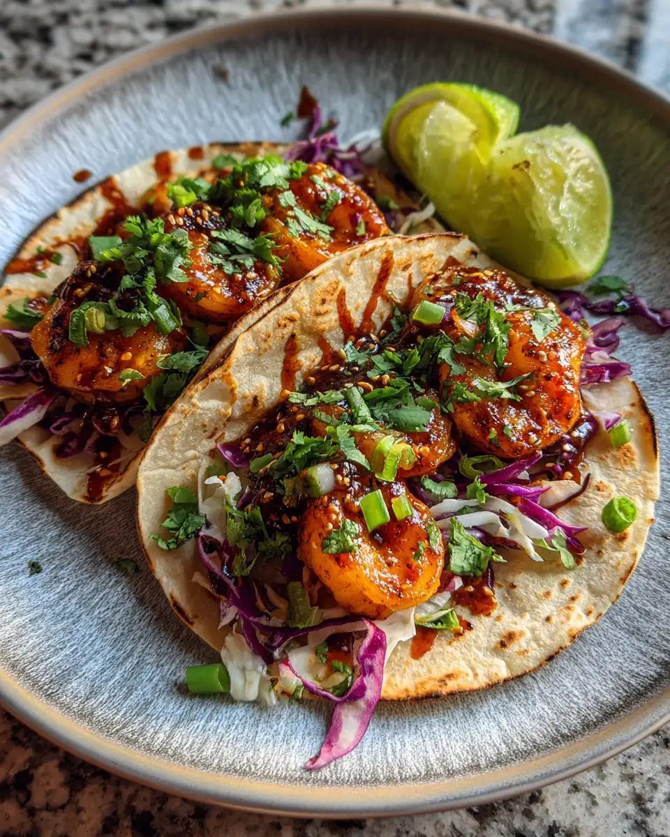 Final dish - Sizzle and Spice: Dive into Hot Honey Garlic Shrimp Tacos