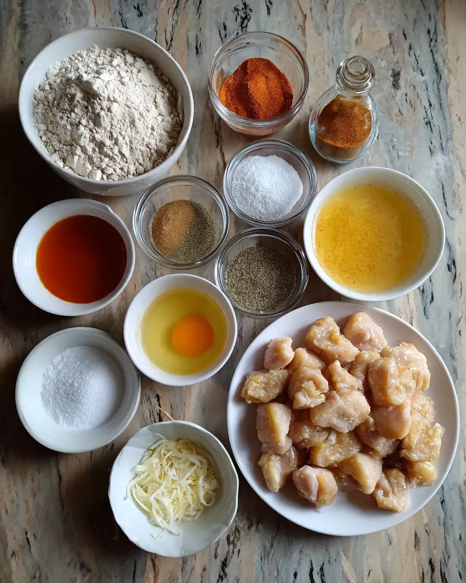 Ingredients for Sizzling Hot Honey Ranch Chicken Bites: A Flavor Explosion