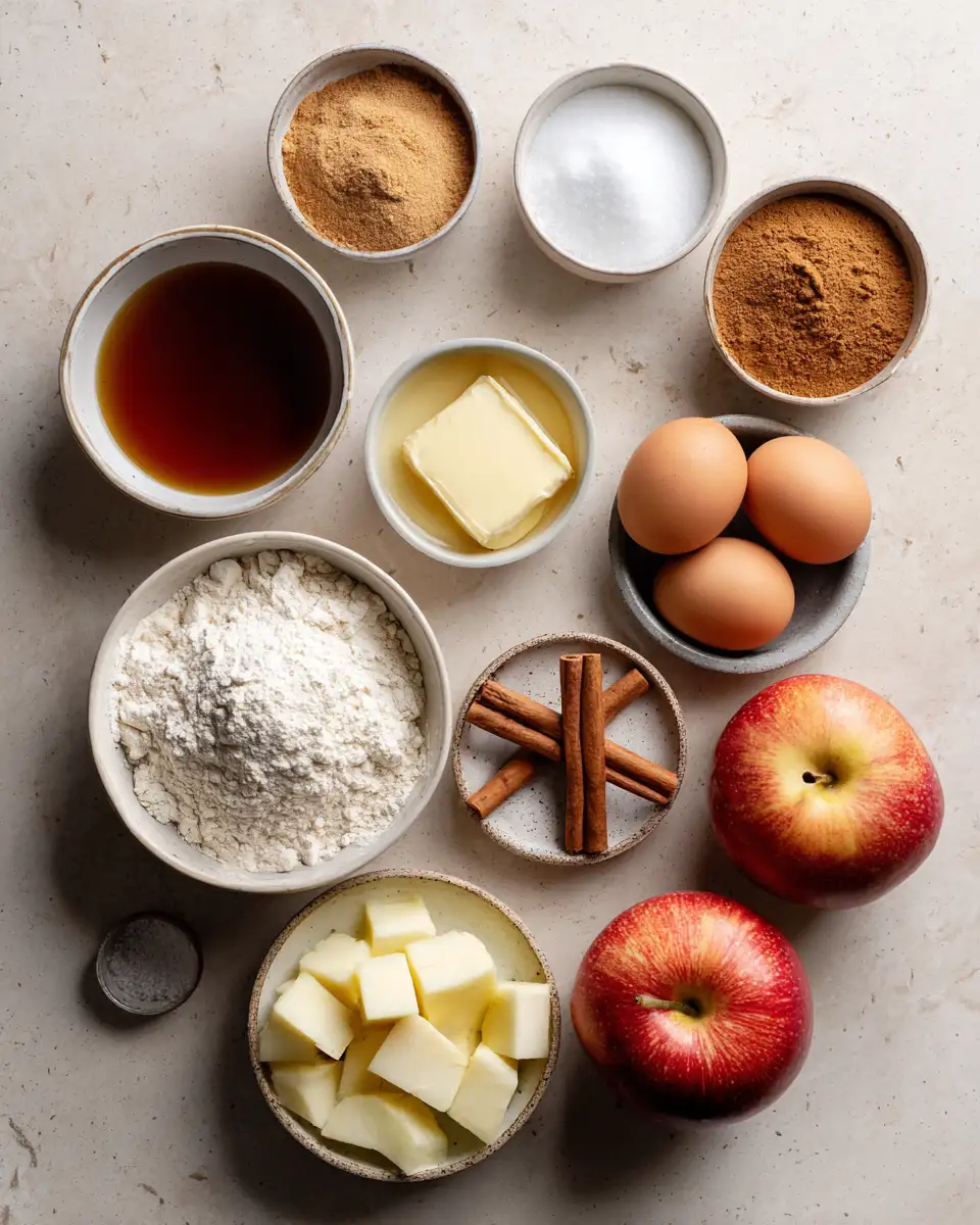 Ingredients for Irresistibly Cozy: A Maple Brown Sugar Apple Cake Adventure