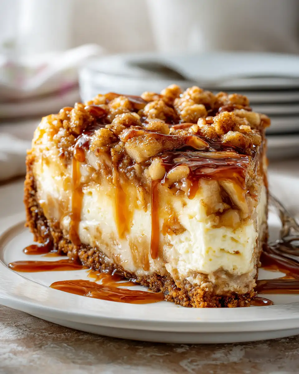 Indulge in the Ultimate Maple Caramel Apple Crumble Cheesecake Delight - Featured Image