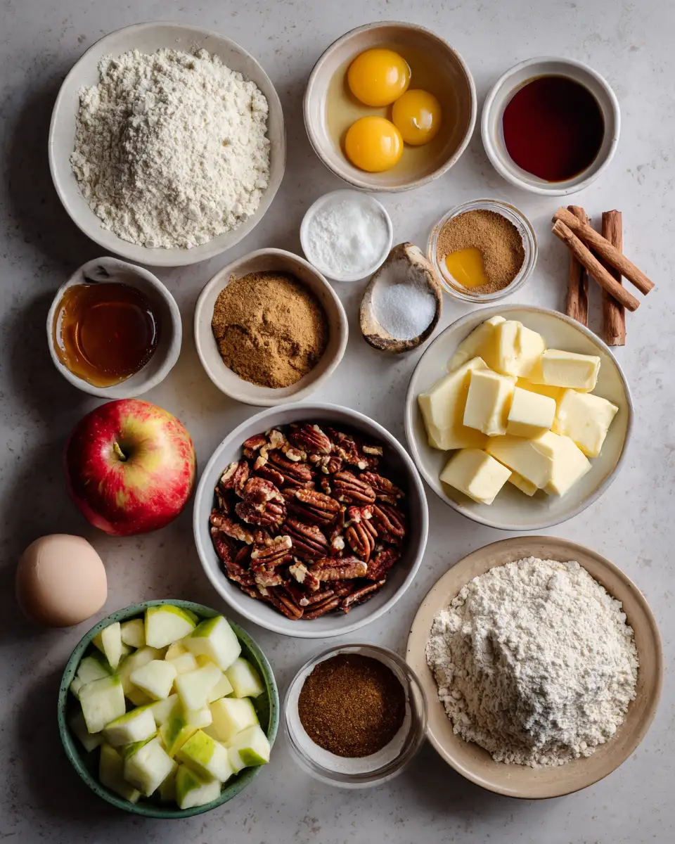 Ingredients for Indulge in Autumn Bliss with Maple Pecan Apple Crumble Bars