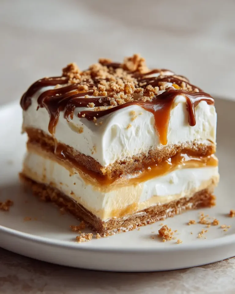Indulge in Layers of Bliss with No Bake Caramel Cheesecake Lasagna - Featured Image