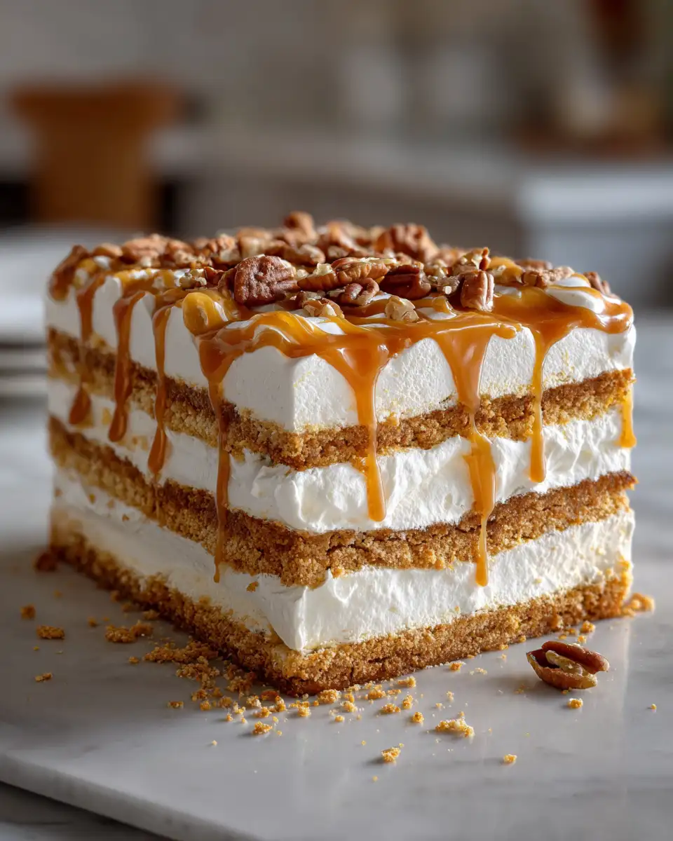 Ingredients for Indulge in Layers of Bliss with No Bake Caramel Cheesecake Lasagna
