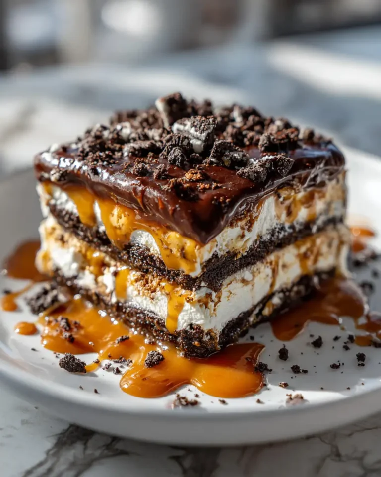 Decadent Layers of Delight: No Bake Caramel Oreo Lasagna - Featured Image