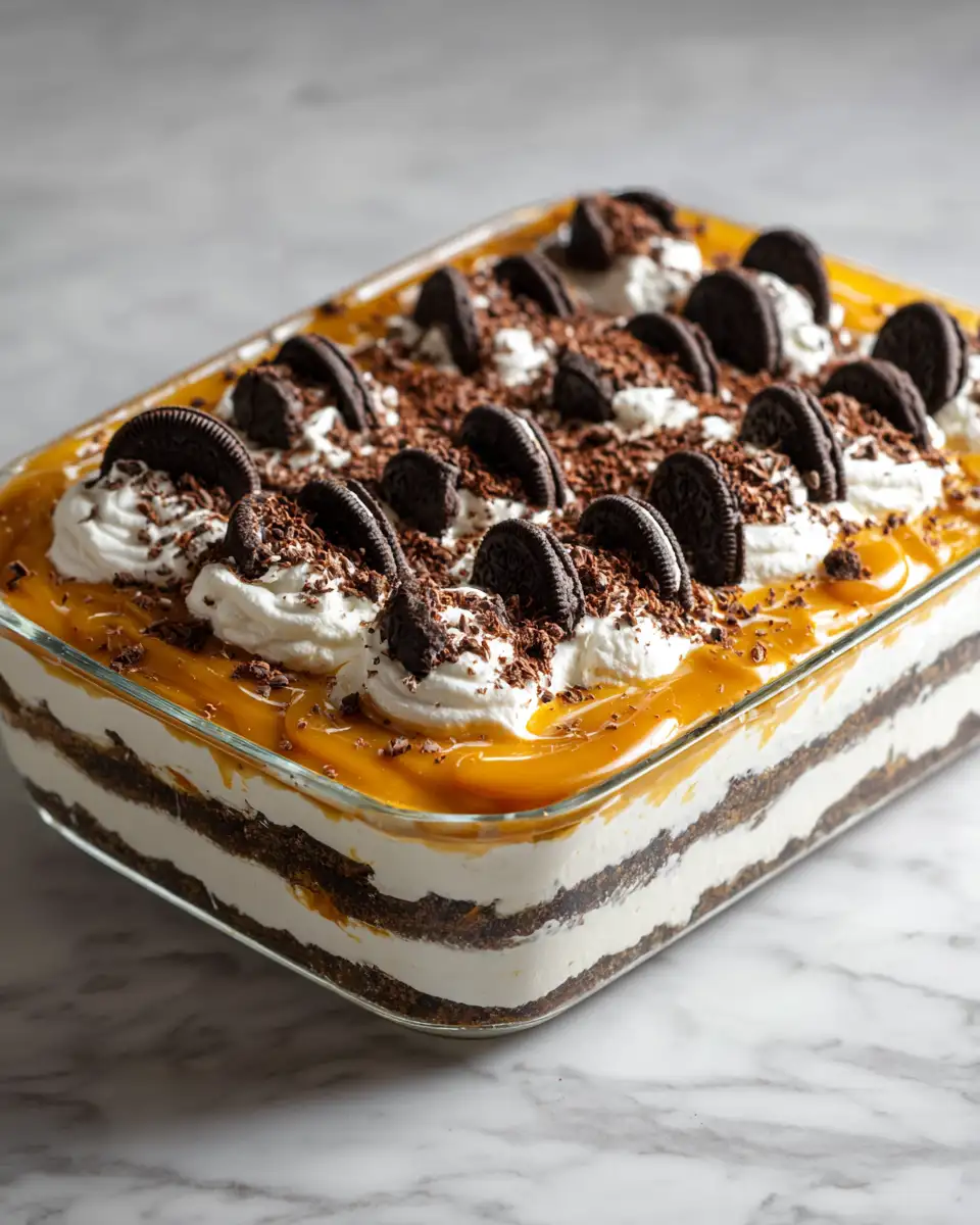 Ingredients for Decadent Layers of Delight: No Bake Caramel Oreo Lasagna