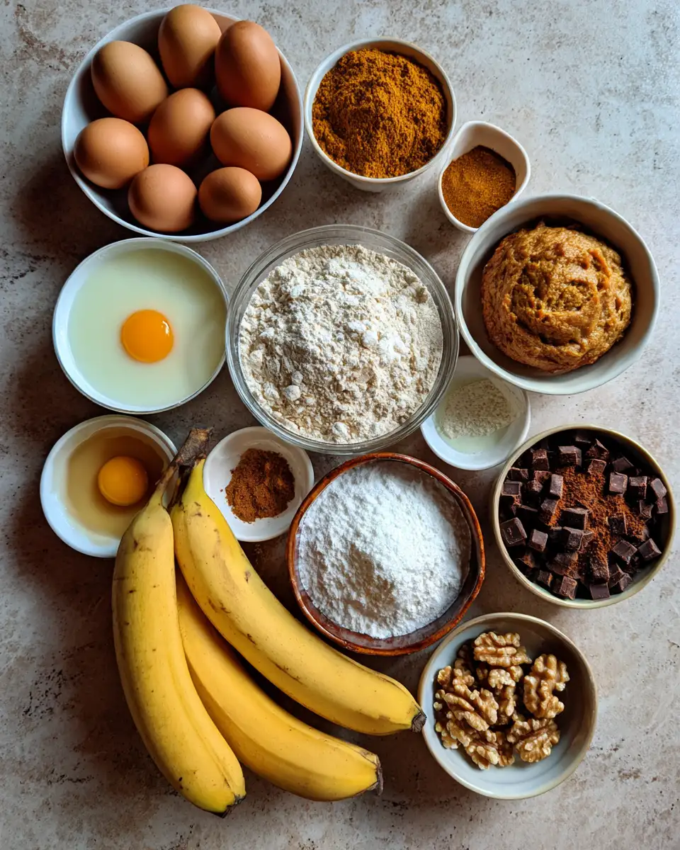Ingredients for Autumn Bliss: Irresistible Pumpkin Banana Bread Delight