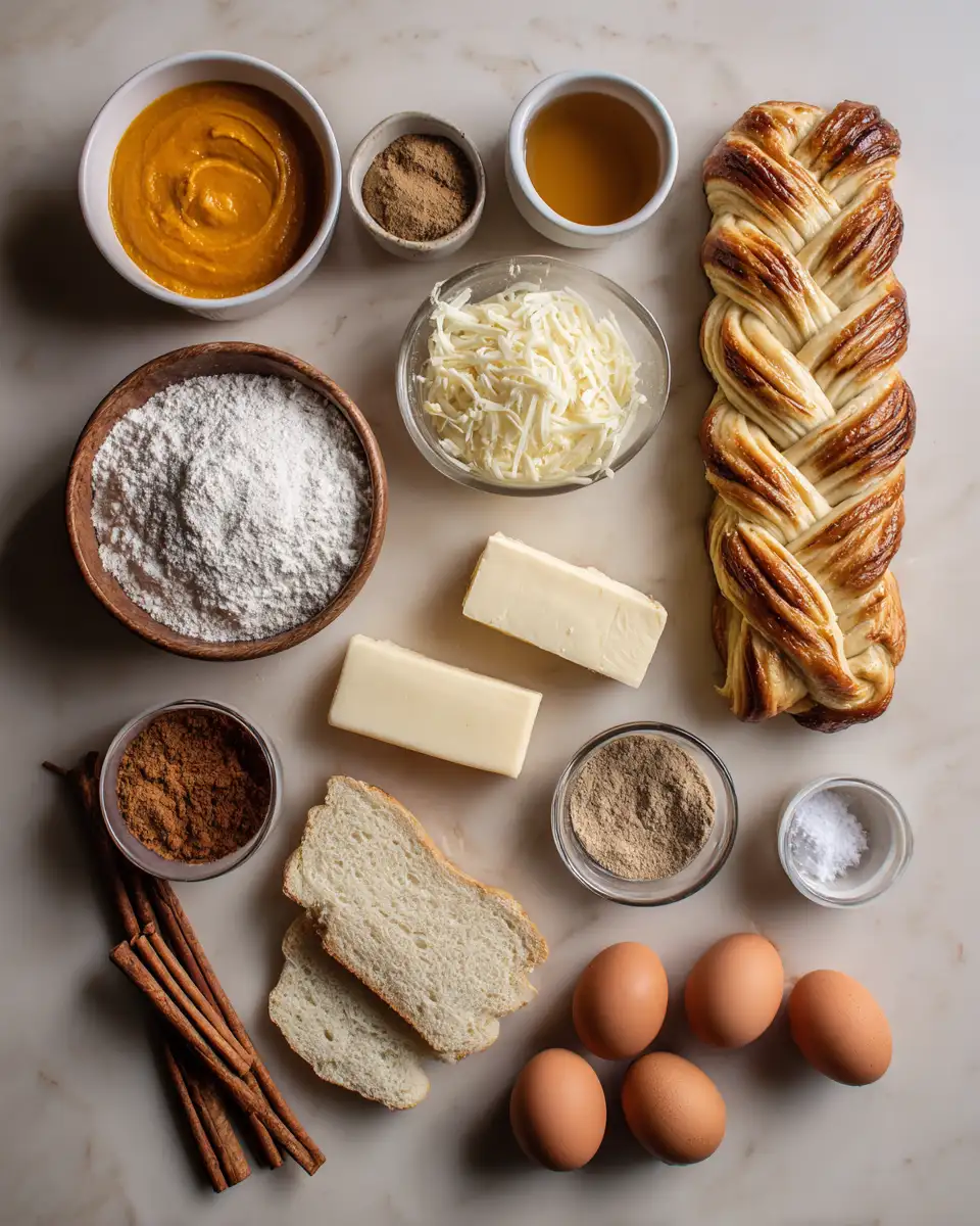 Ingredients for Irresistible Autumn Delight: Pumpkin Cream Cheese Danish Braid