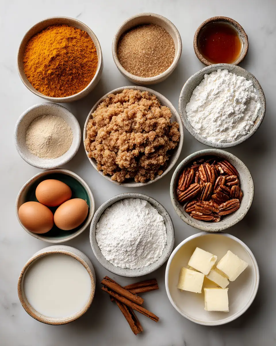 Ingredients for Autumn's Delight: Irresistible Pumpkin Streusel Muffins