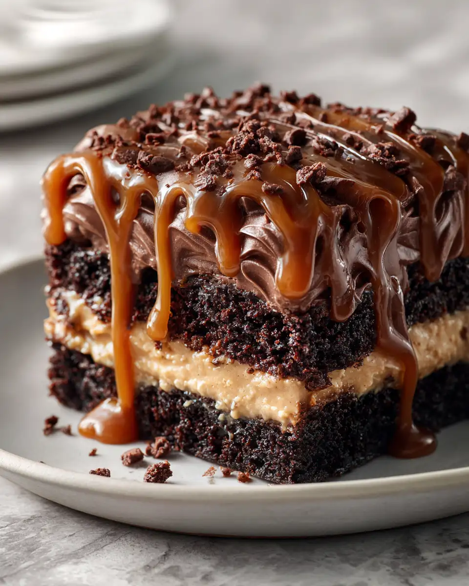 Decadent Delight: Dive into the Irresistible Salted Caramel Chocolate Poke Cake - Featured Image