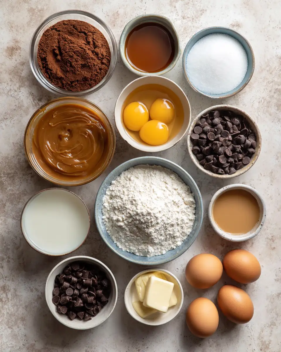 Ingredients for Decadent Delight: Dive into the Irresistible Salted Caramel Chocolate Poke Cake