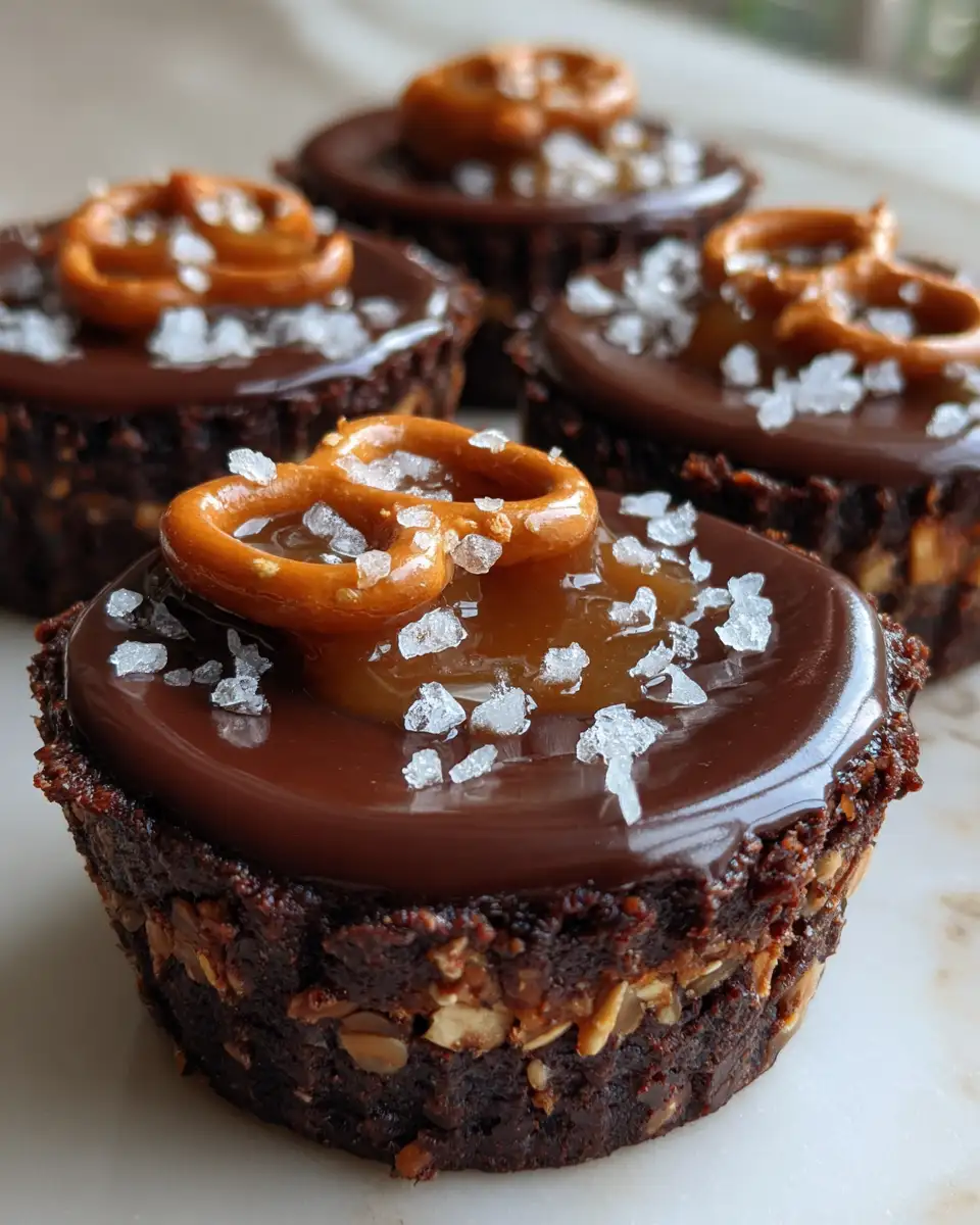 Final dish - Irresistible Salted Caramel Pretzel Brownie Cups: The Ultimate Sweet and Salty Treat