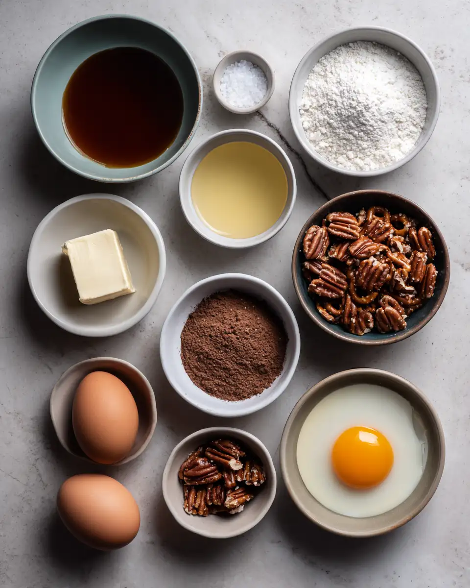 Ingredients for Irresistible Salted Caramel Pretzel Brownie Cups: The Ultimate Sweet and Salty Treat