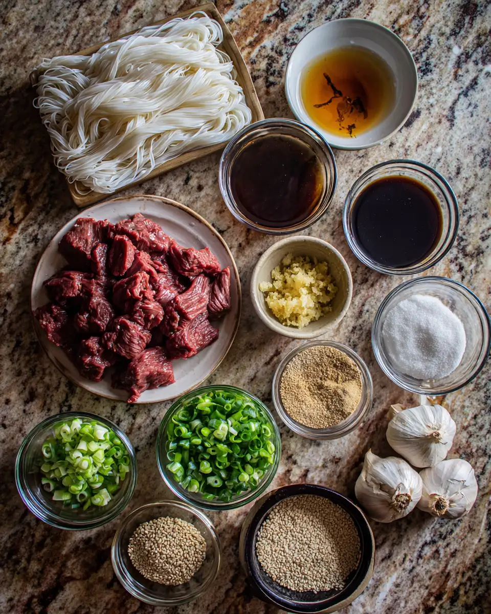 Sticky Honey Garlic Beef Noodles: A Sweet and Savory Sensation 4 Ingredients for Sticky Honey Garlic Beef Noodles: A Sweet and Savory Sensation