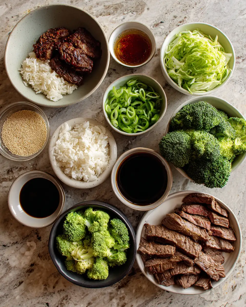 Ingredients for Savor the Flavor: Irresistible Sticky Korean Garlic Steak Bowls